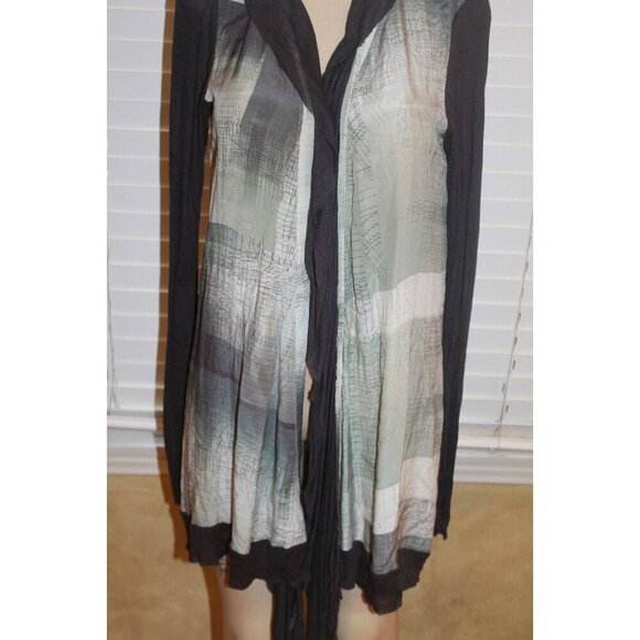 Pete&Greta Johnny Was gray draped open front cardigan size s - Picture 2 of 6